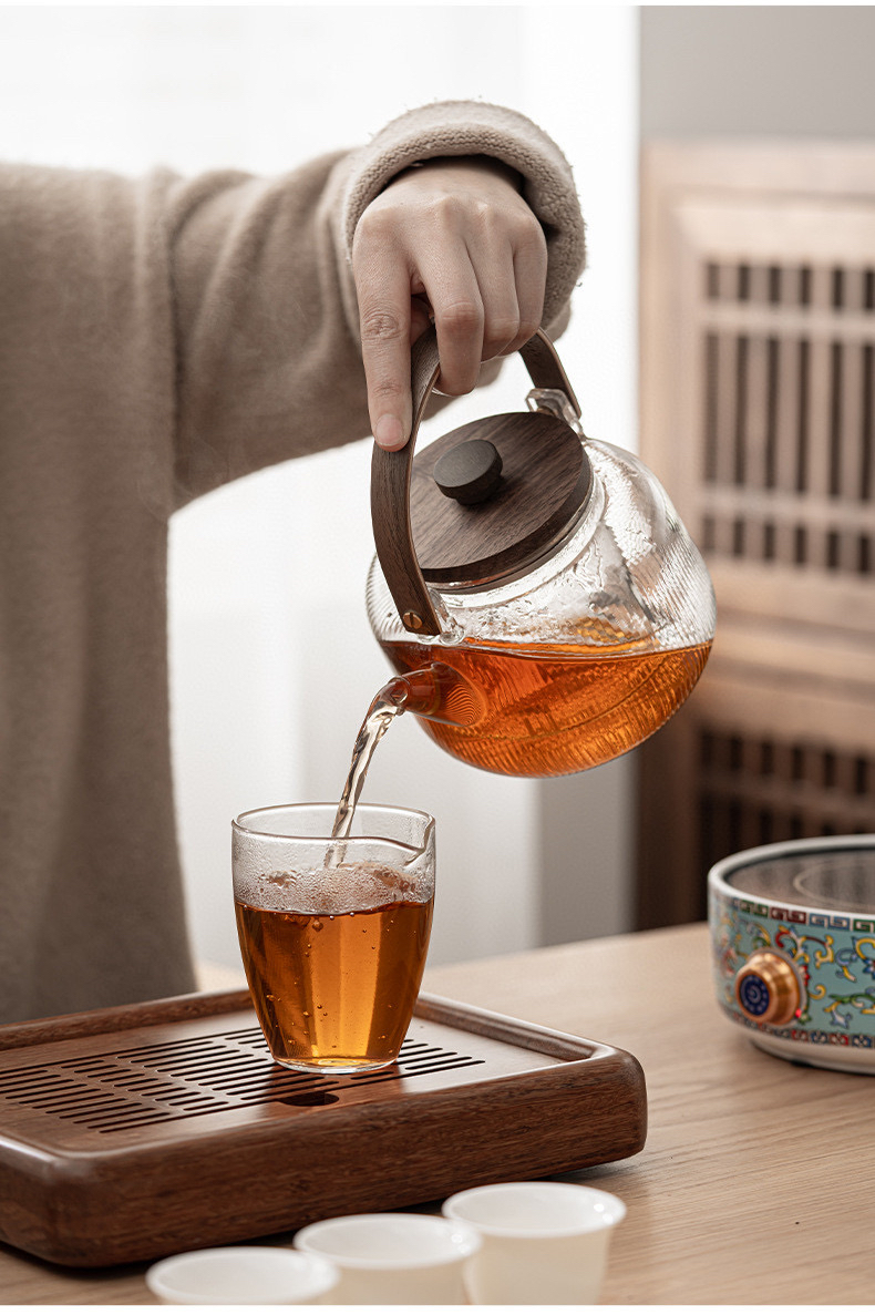 电陶炉煮茶壶家用珐琅彩烧水炉耐热玻璃养生壶新款迷你煮茶器