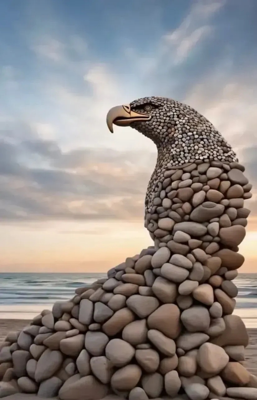 石头堆砌的鸟儿,感叹创作者的艺术能力跟毅力-2