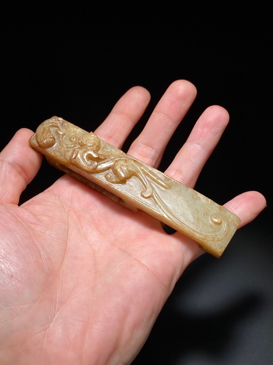 汉 和田玉籽料 螭虎纹 剑璏