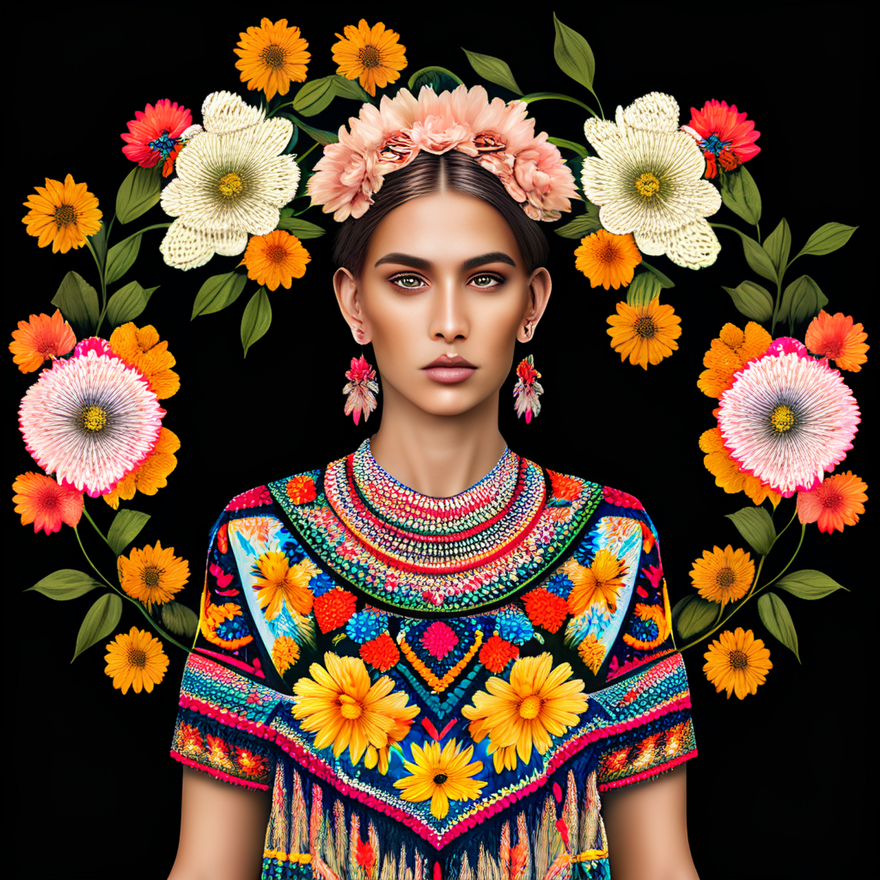 ai绘画作品欣赏之 最炫民族风#涂鸦一格ai绘画# #美术作品