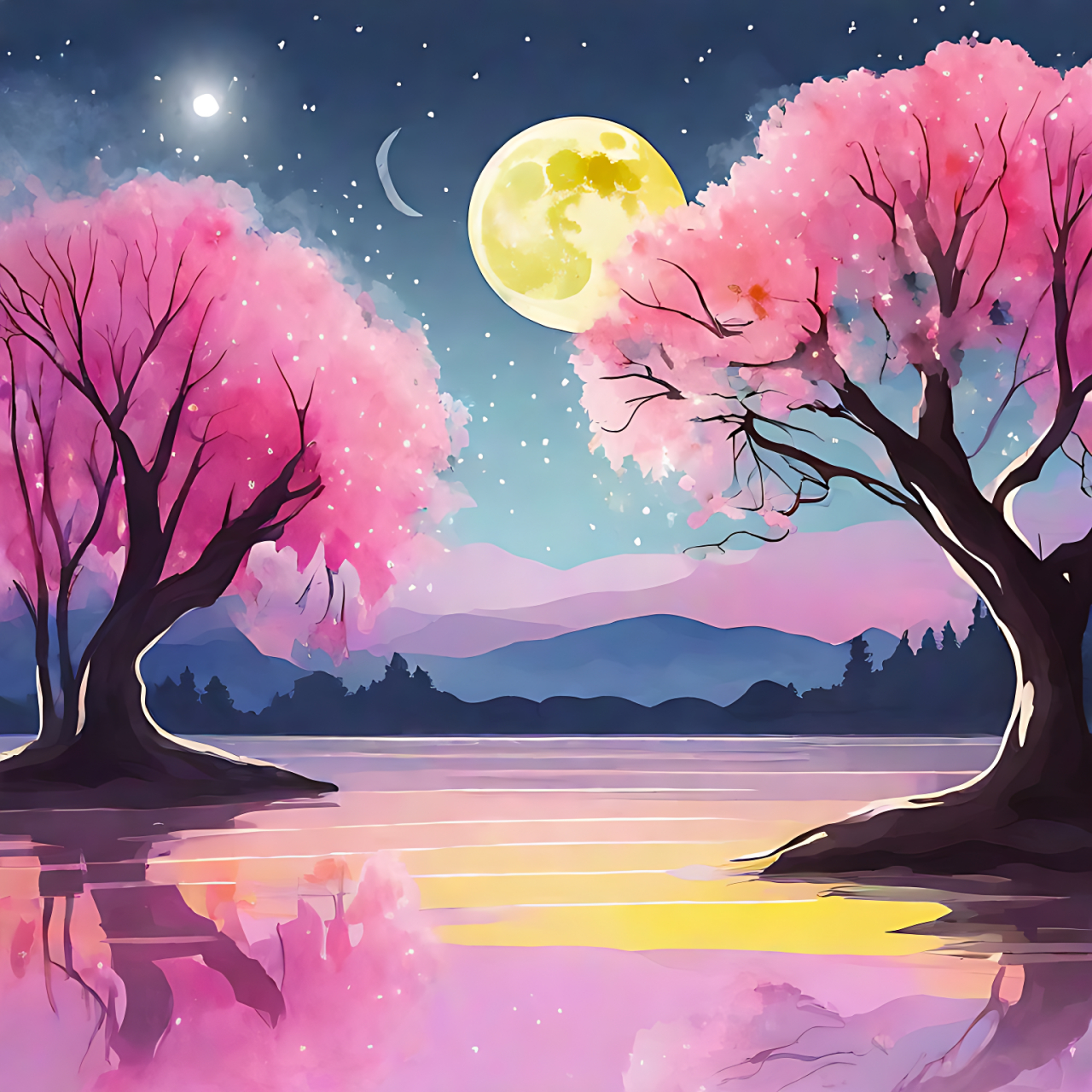 唯美风景#唯美意境# #唯美水彩风景画