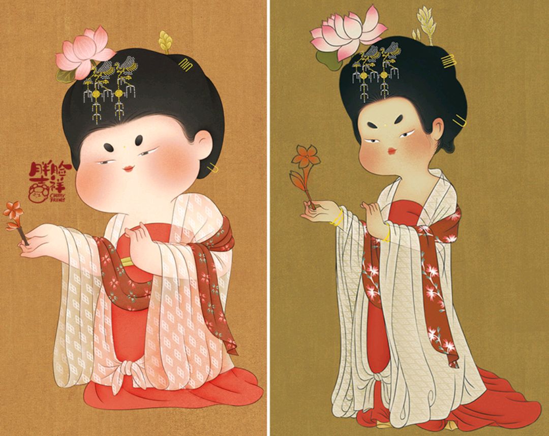 画师以胖为美,明星,动漫角色成圆脸美人,粉丝:唐朝审美真不错