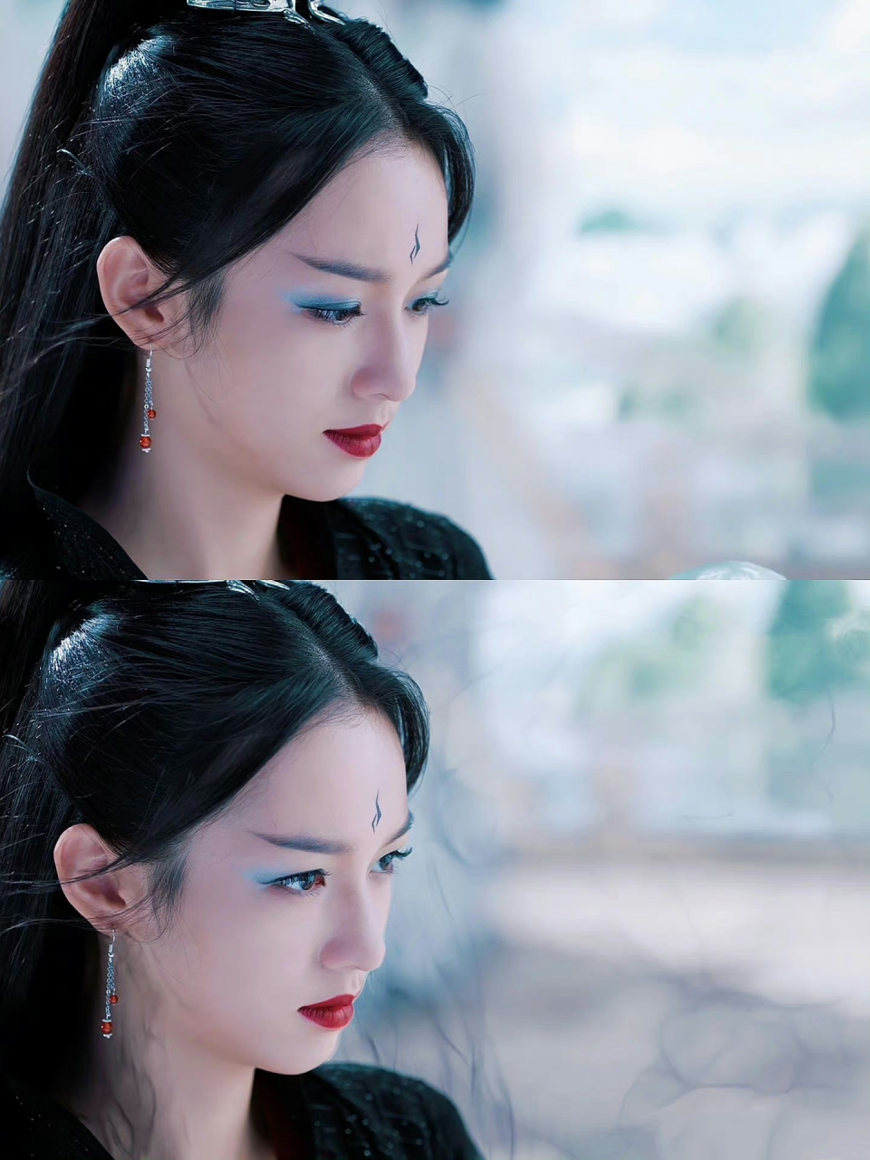 护心剧照,女主造型好漂亮呀,能驾驭的了蓝色眼影