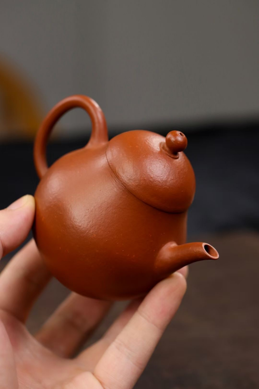 胡思中 朱泥高梨壶#紫砂壶# #全手工