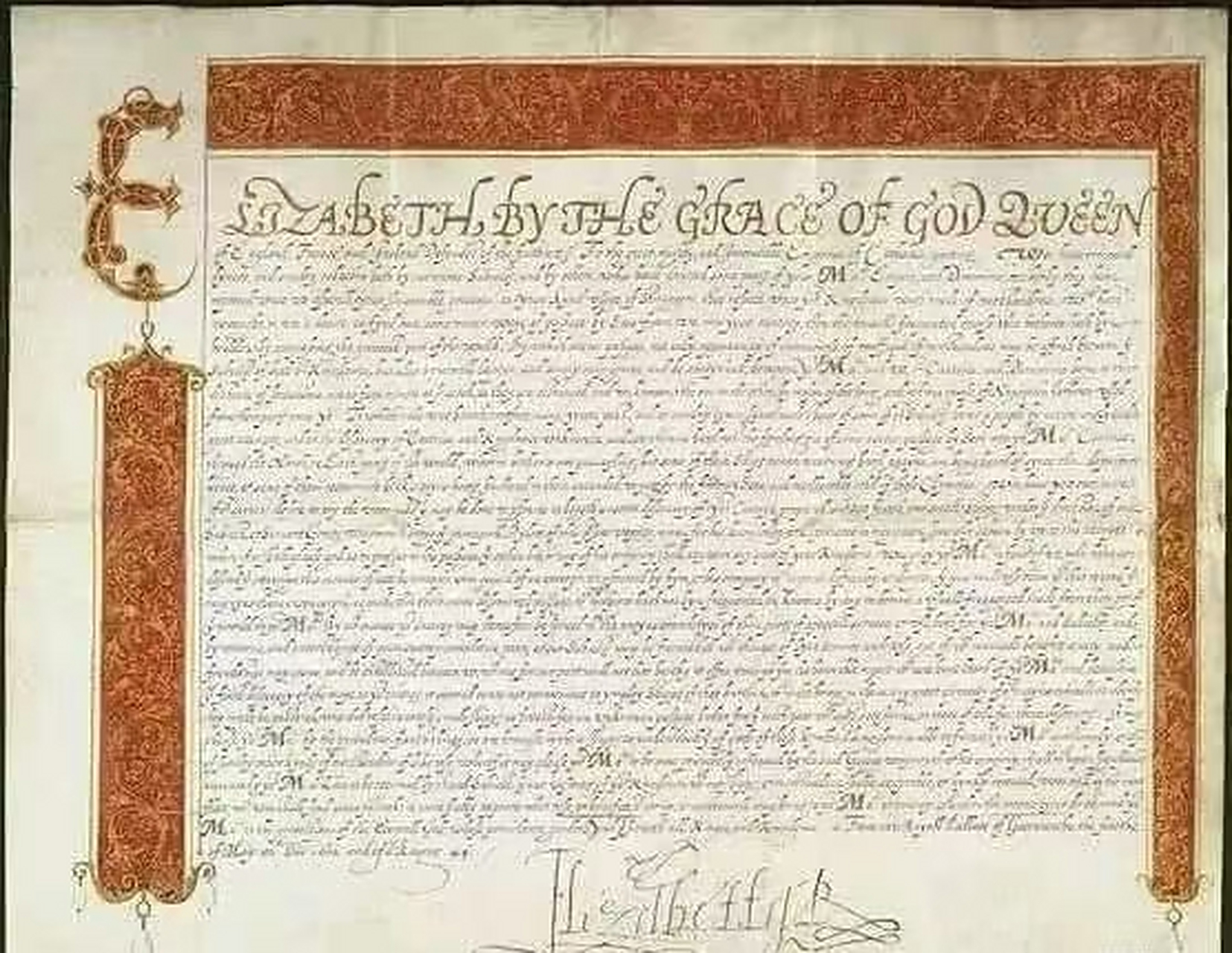 440年前,英国伊丽莎白一世女王给明朝万历帝写的信.