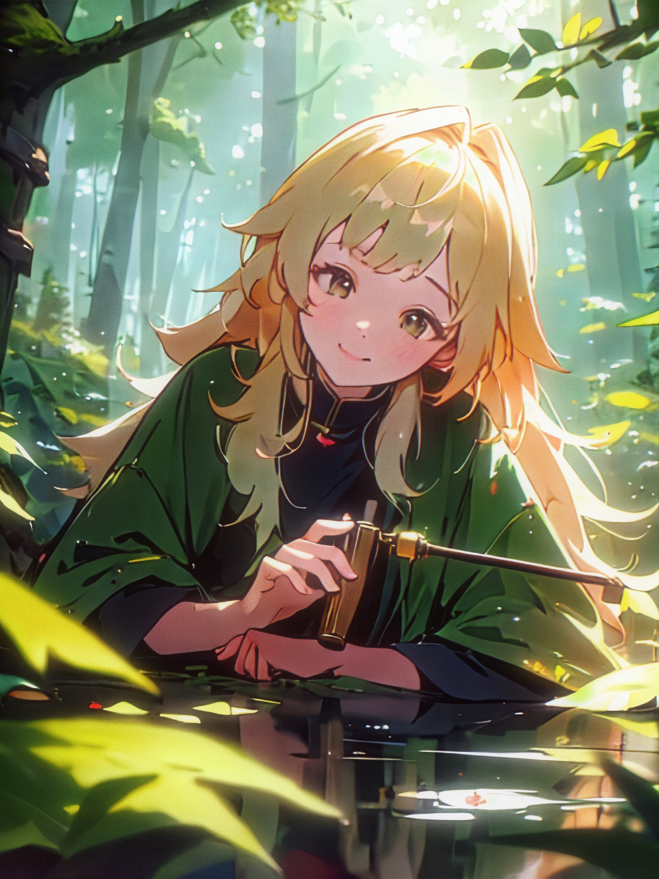 动漫壁纸|森林里偶遇的神秘女孩 #动漫壁纸# #治愈系绘画# #治愈不