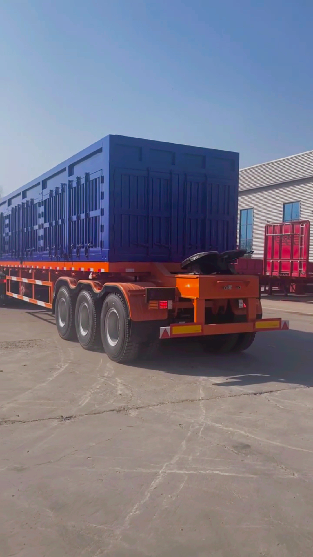 出口蒙古国狼狈式集装箱平板半挂车链接式列车半挂大载荷