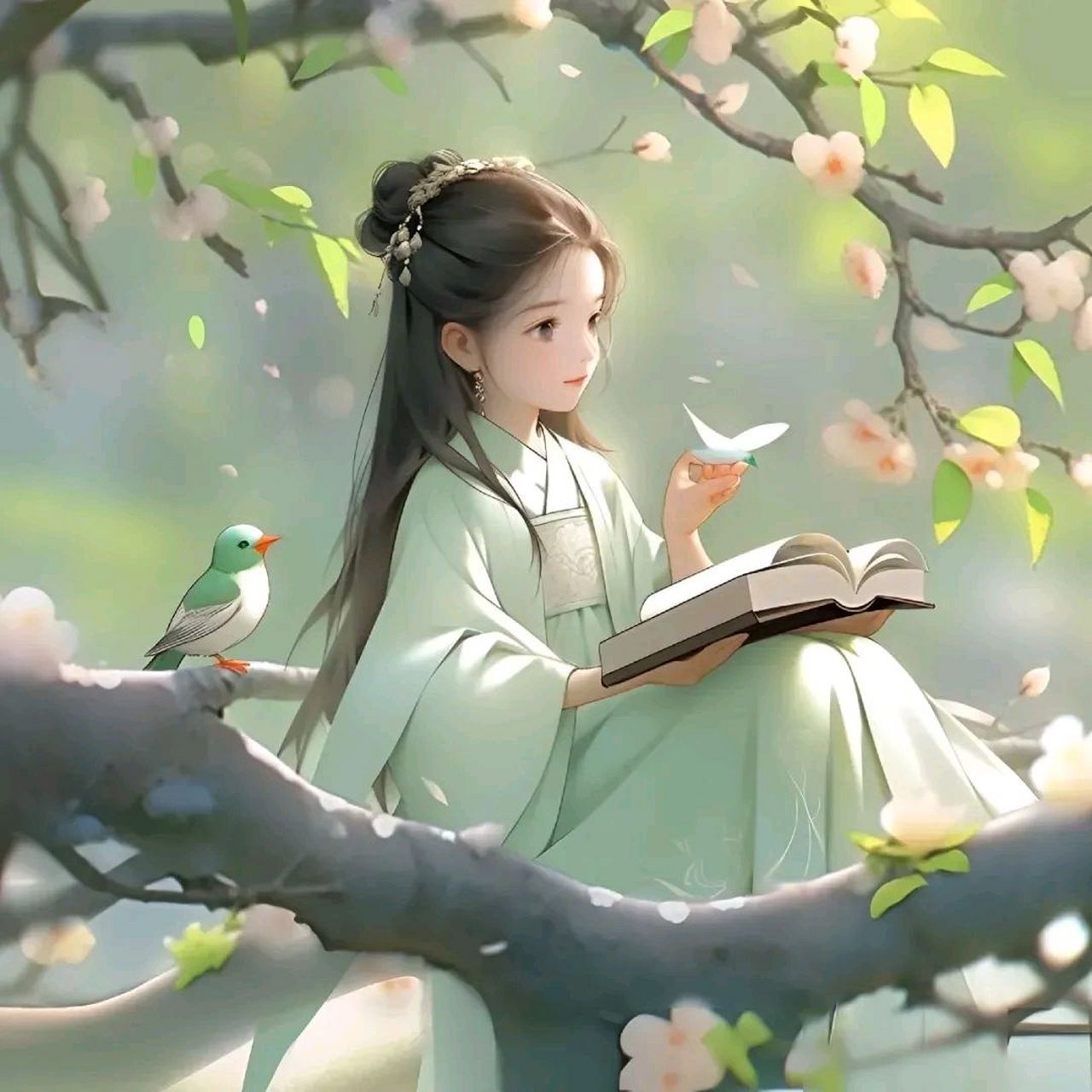 在认真看书的古风少年少女们头像 读书,使人心旷神怡,如沐春风