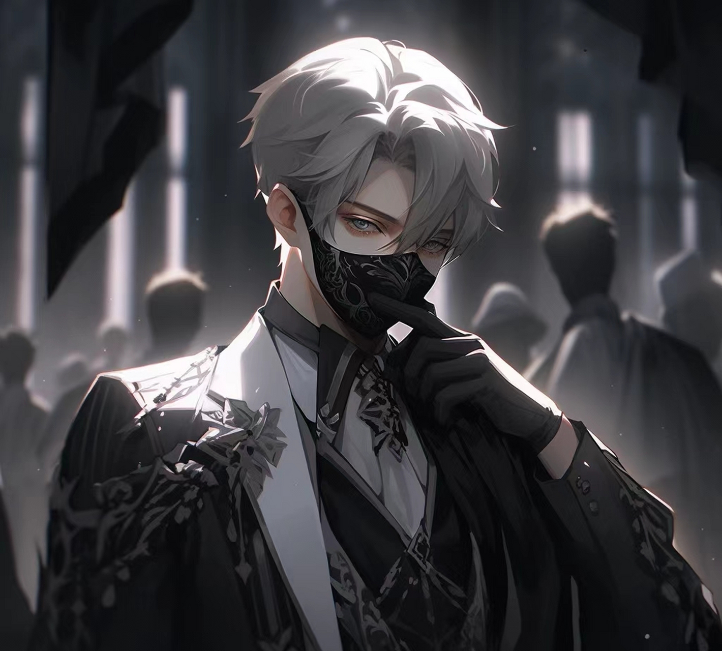 白发面具帅锅来啦#ai绘画