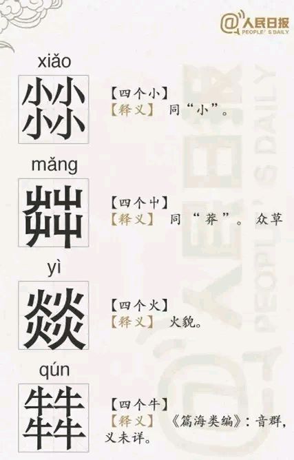 人民日报公布36个"四叠字,不得不感叹汉字的博大精深!