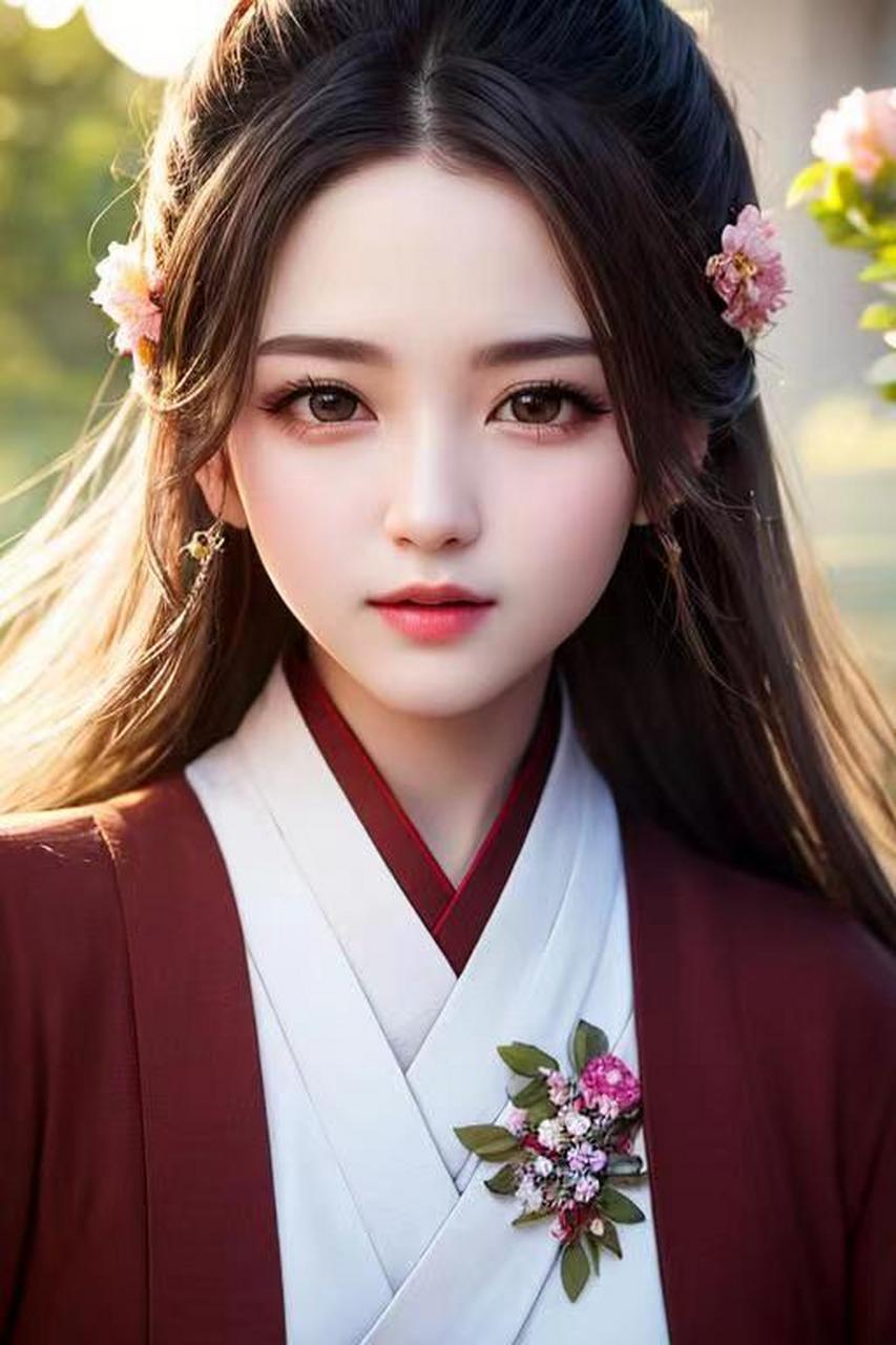 古装美女云熙拥有一张精致的面容,一头柔顺的长发,还有一双明亮的大