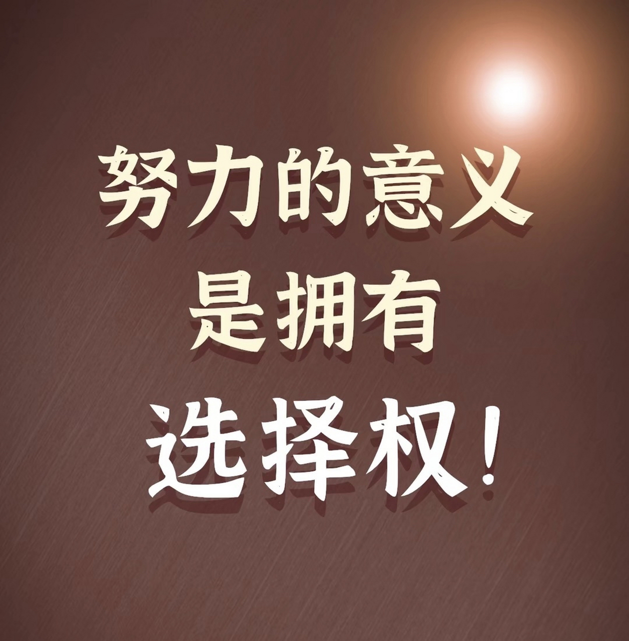 努力的意义是拥有选择权