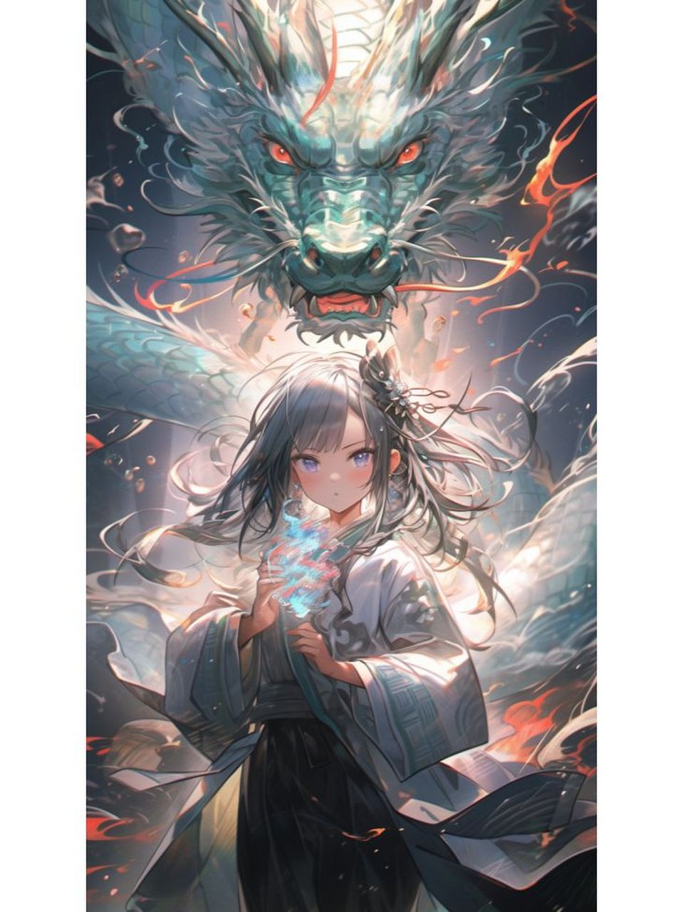 国风水墨壁纸之【龙族少女】