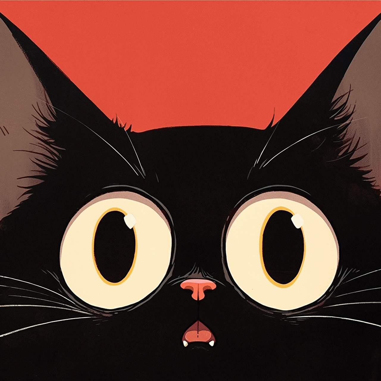 头像丨小黑猫 ​​​ #绘画欣赏#