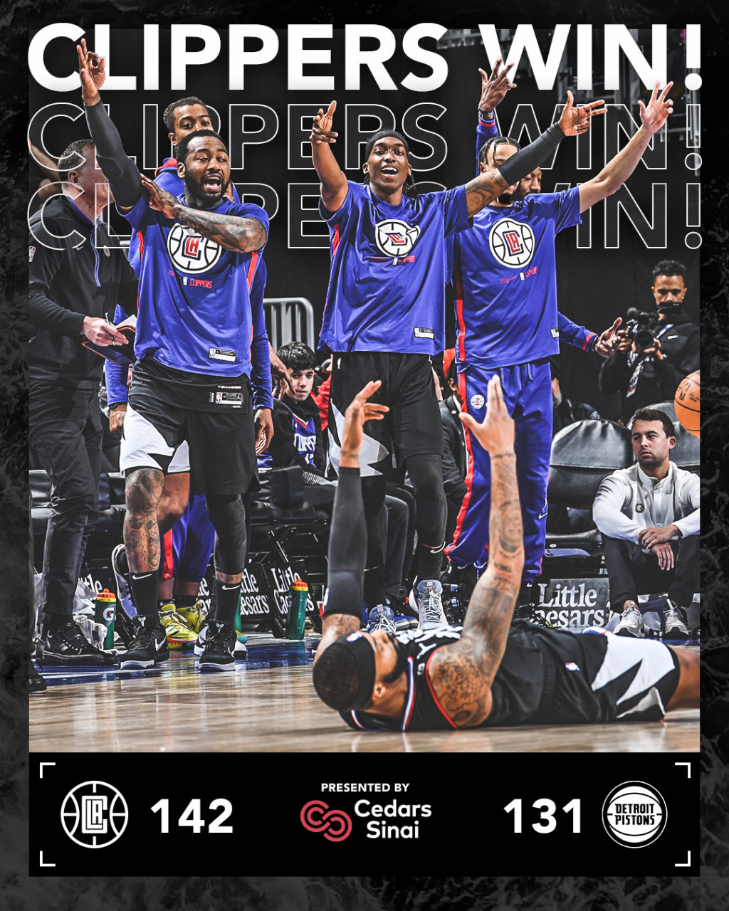 泰伦卢真"人类逆转精华"! 快船经过加时赛以142-131战胜活塞.