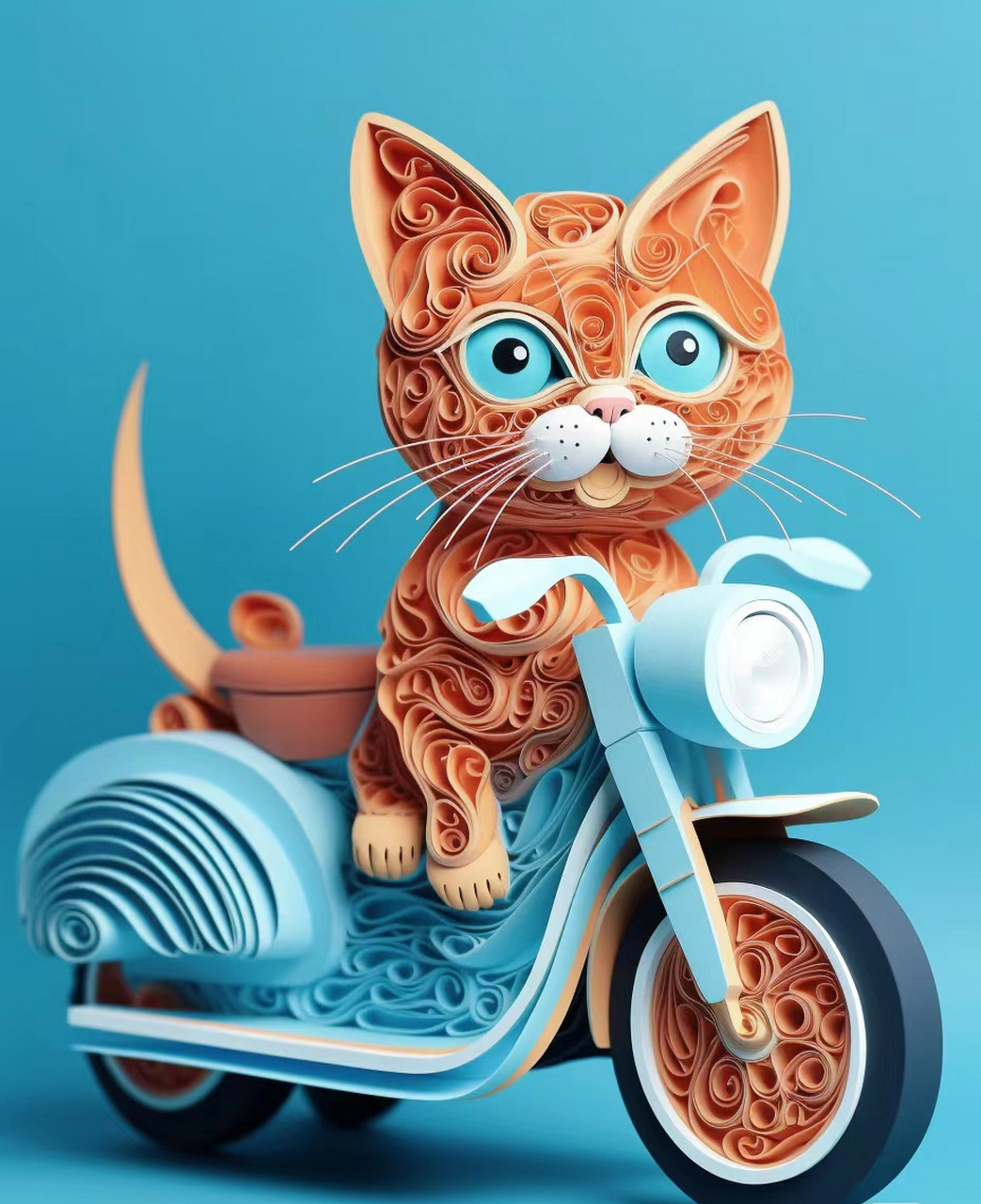 衍纸艺术   快乐的小猫咪