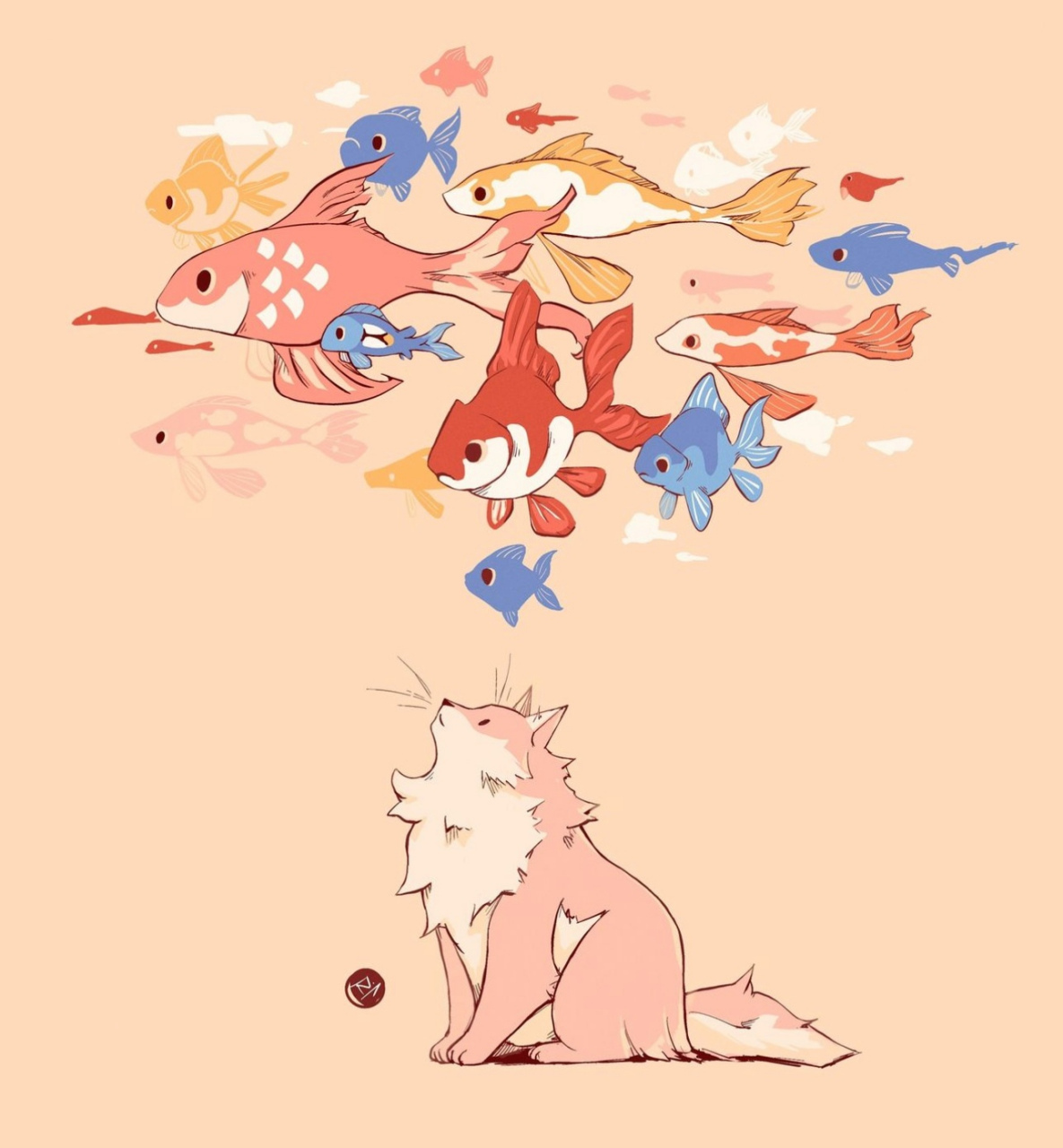 画师tessa nelissen绘画作品欣赏,描绘了可爱的猫咪,并且将它们与有趣