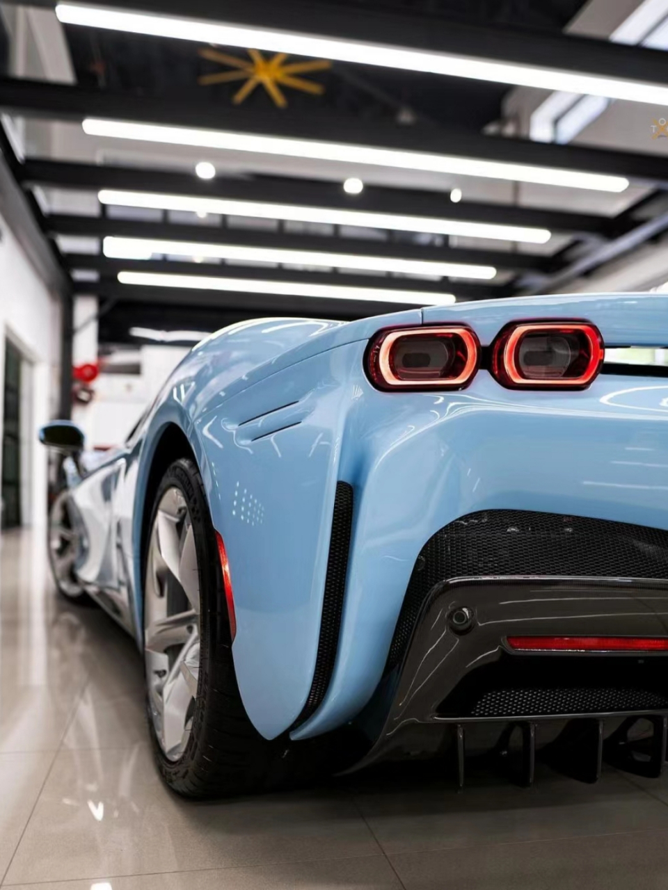 baby blue小清新 法拉利|法拉利sf90|超级跑车|敞篷超跑 #超跑 #跑车