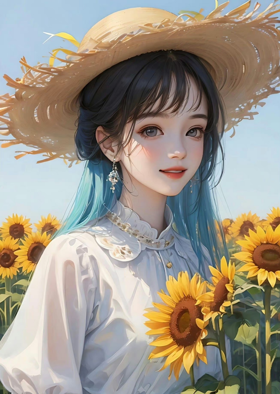 " 超级治愈的向日葵女生头像 . " 67