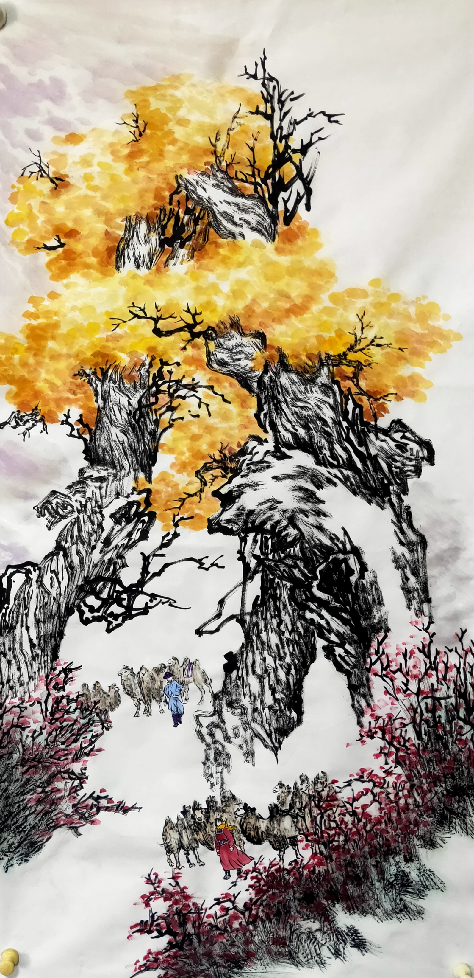 焦墨山水胡杨领军人物刘广才其作品再现