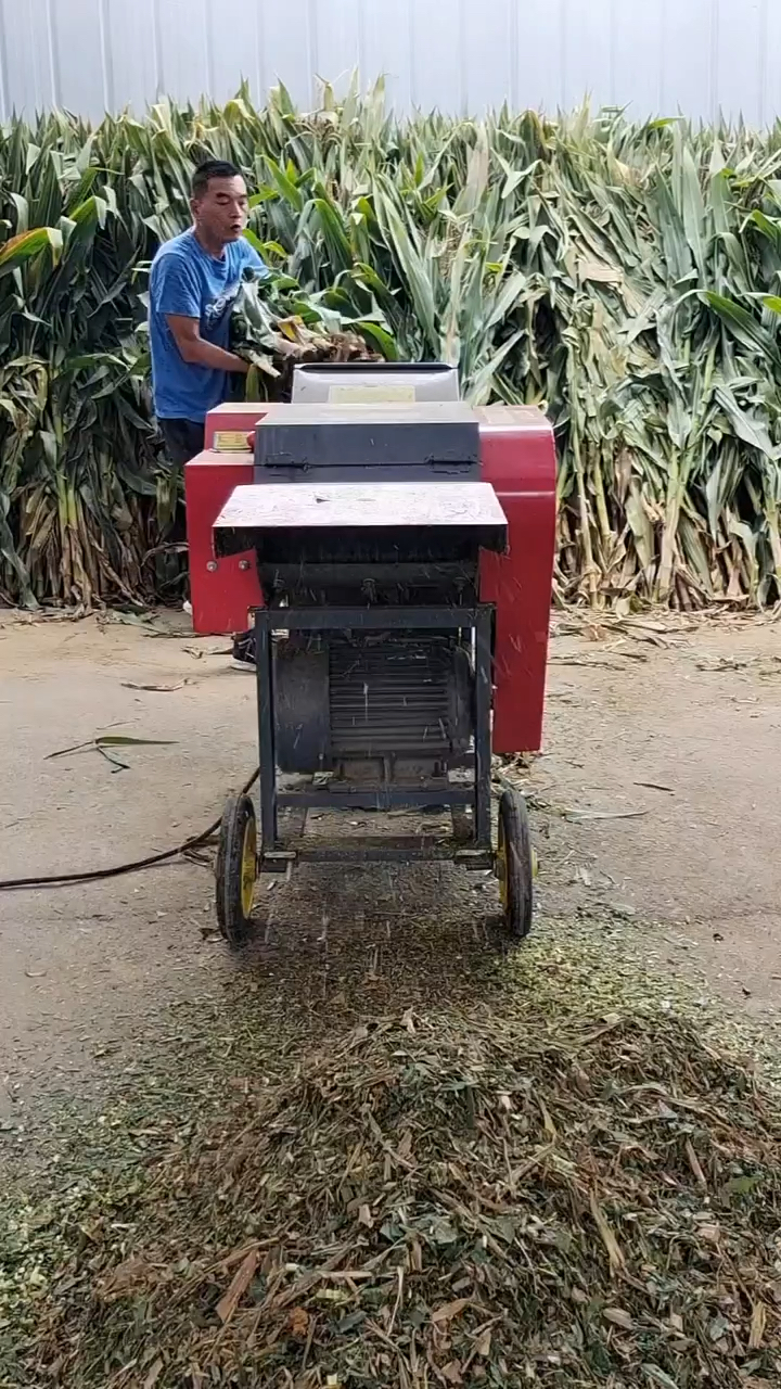 68型铡草揉丝一体机干湿两用养牛养羊的养殖朋友铡青草干草打包草都