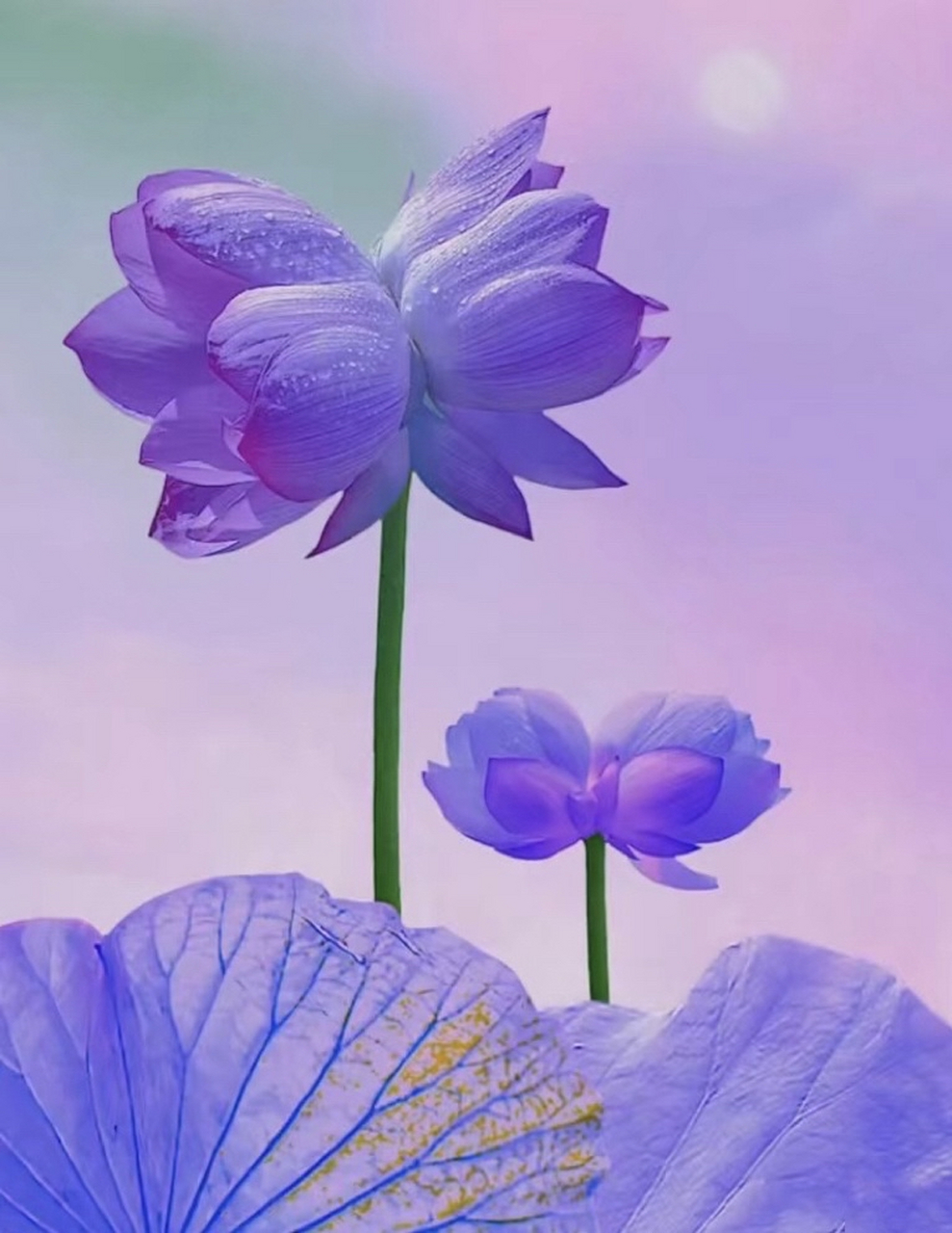 霜降遇见紫色并蒂莲花,并蒂花开,紫气东来,好运莲年,点赞评论区留下"