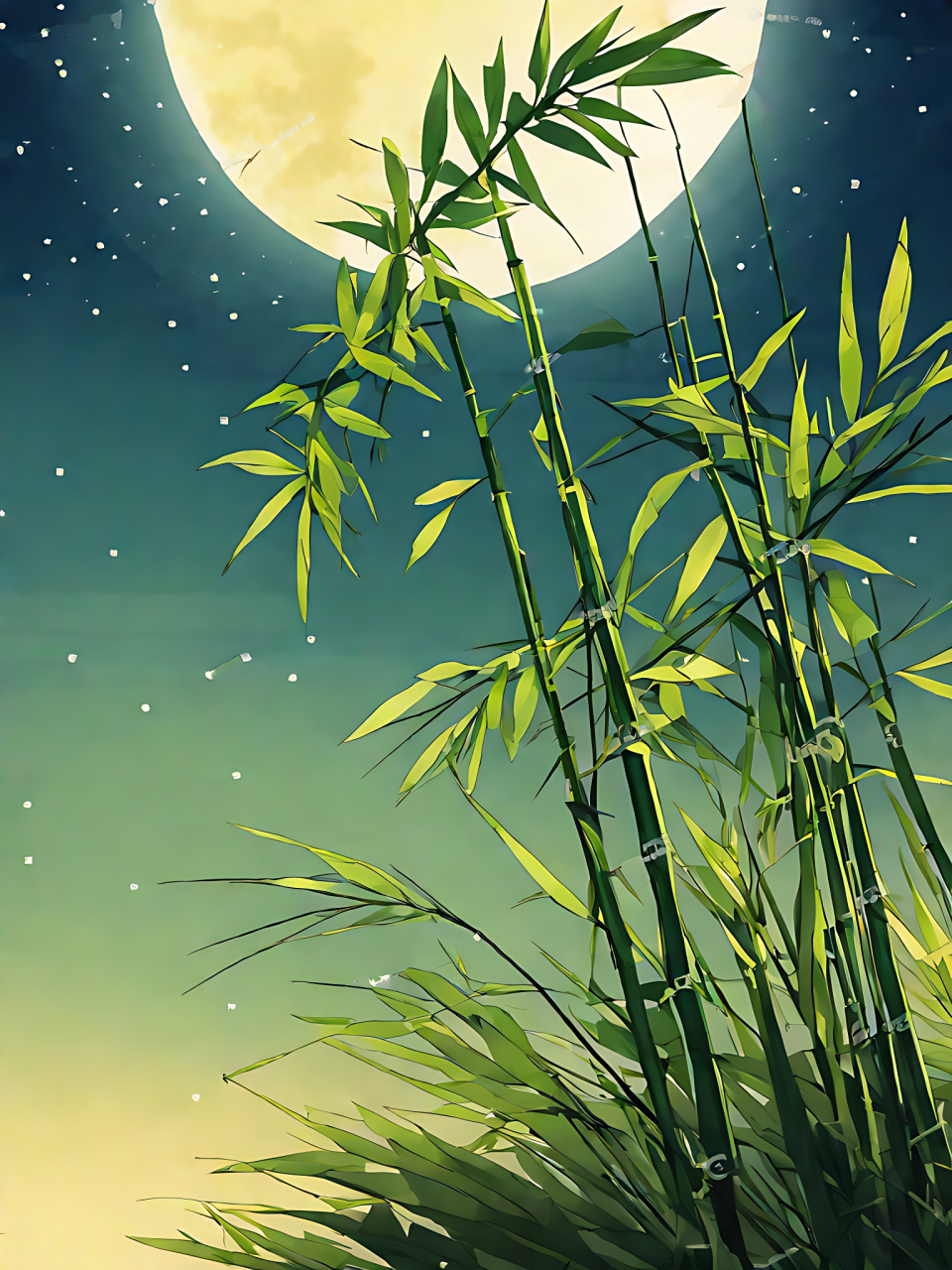 竹林深处!明月相伴!#这个冬天最想做的事# #独自宁静# #竹林