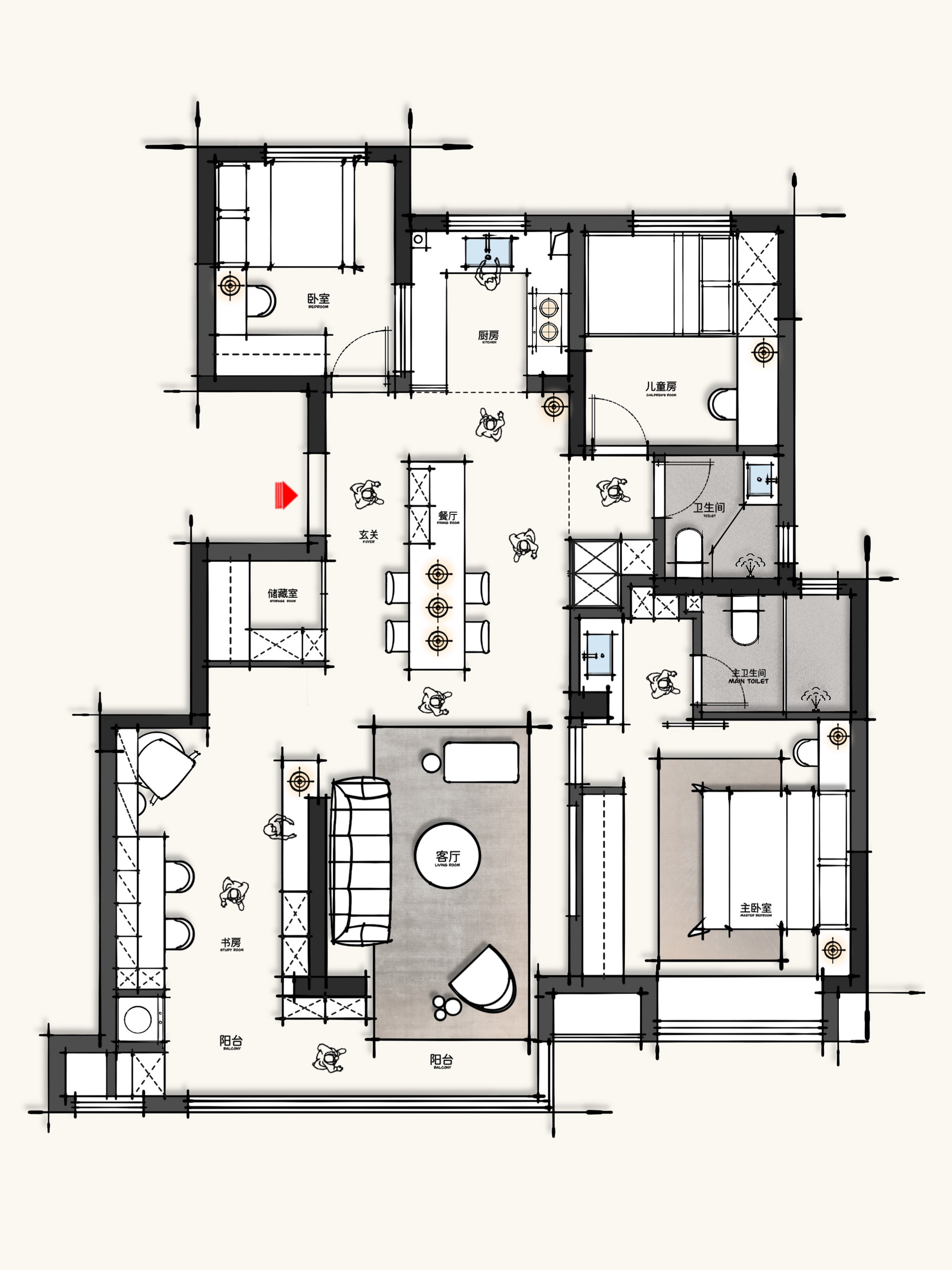 与客厅餐厅形成大空间,小户型秒变大平层的玄关平面图设玄关的房子