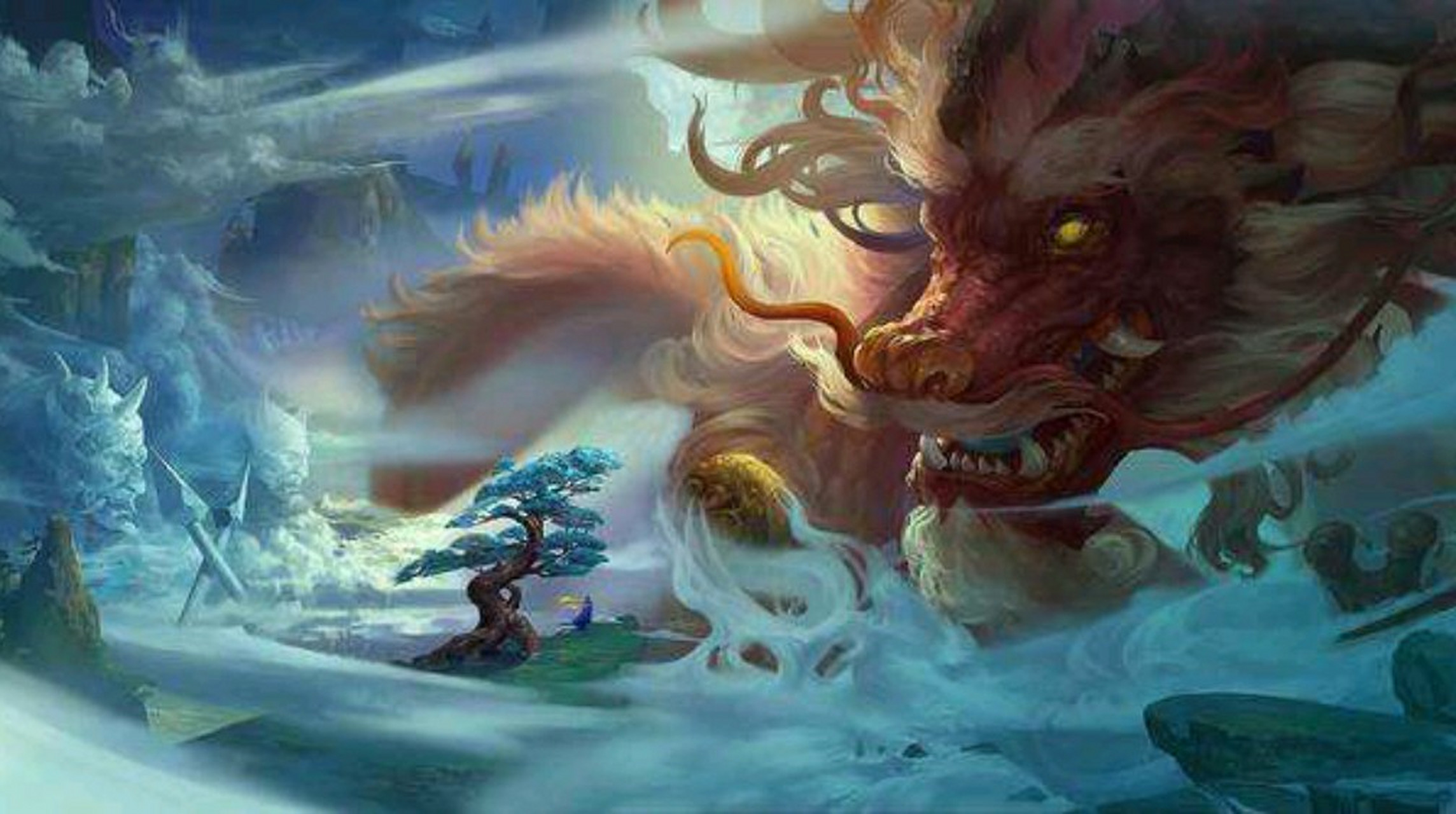 在《山海经》里记载了两条神龙,一条是应龙,一条是烛龙.它们都有着非