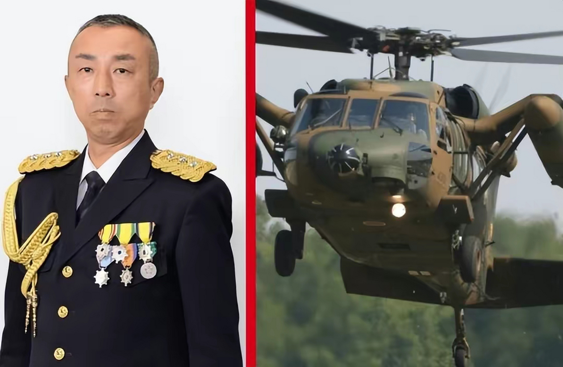 特大号:4月6日,日本自卫队高级将领中将师团长坂本雄一,在乘黑鹰直升