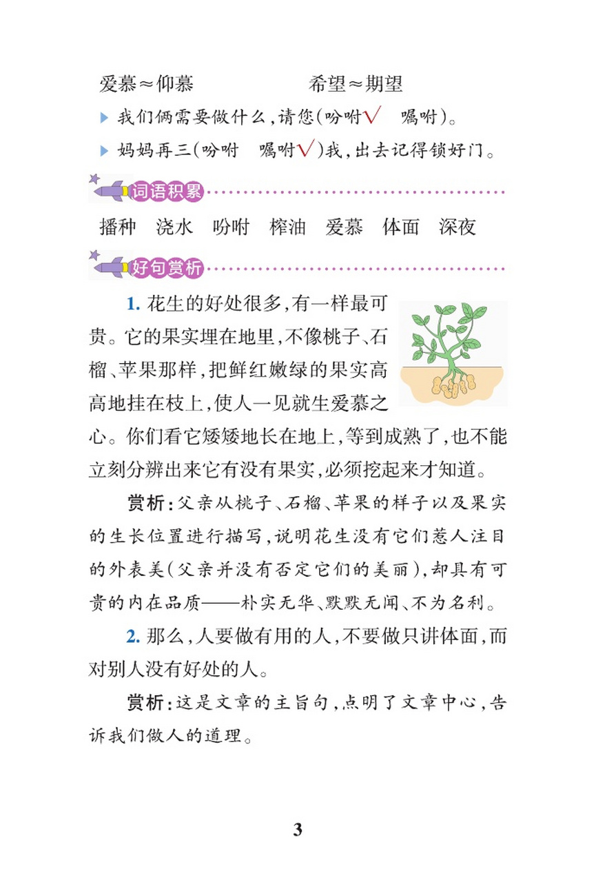 五年级语文上册课文2《落花生》学霸笔记,知识归纳,持续发布