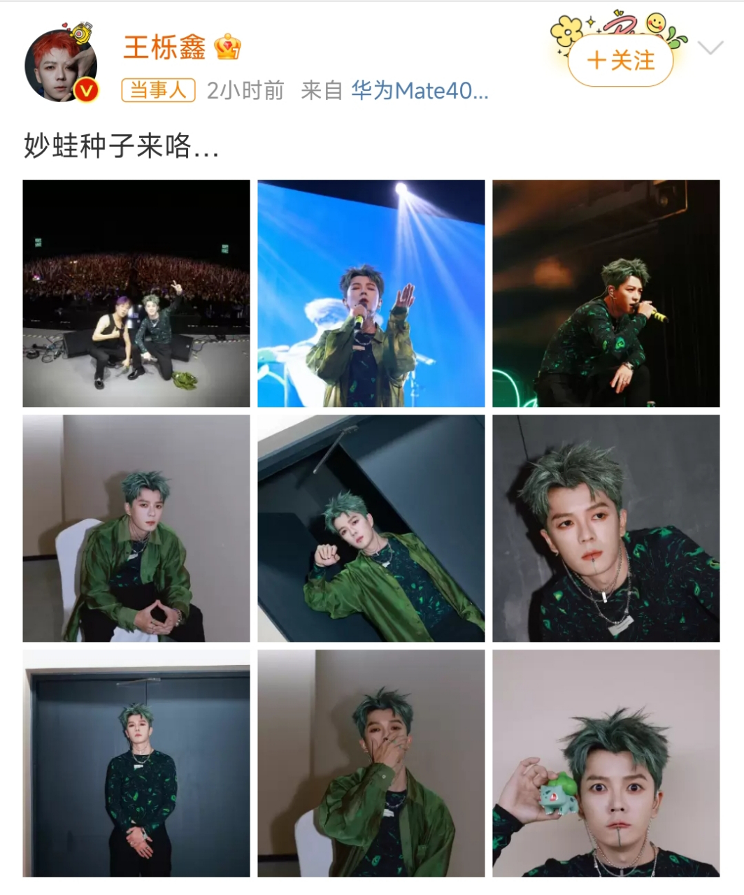 王栎鑫绿发唇环造型  #王栎鑫