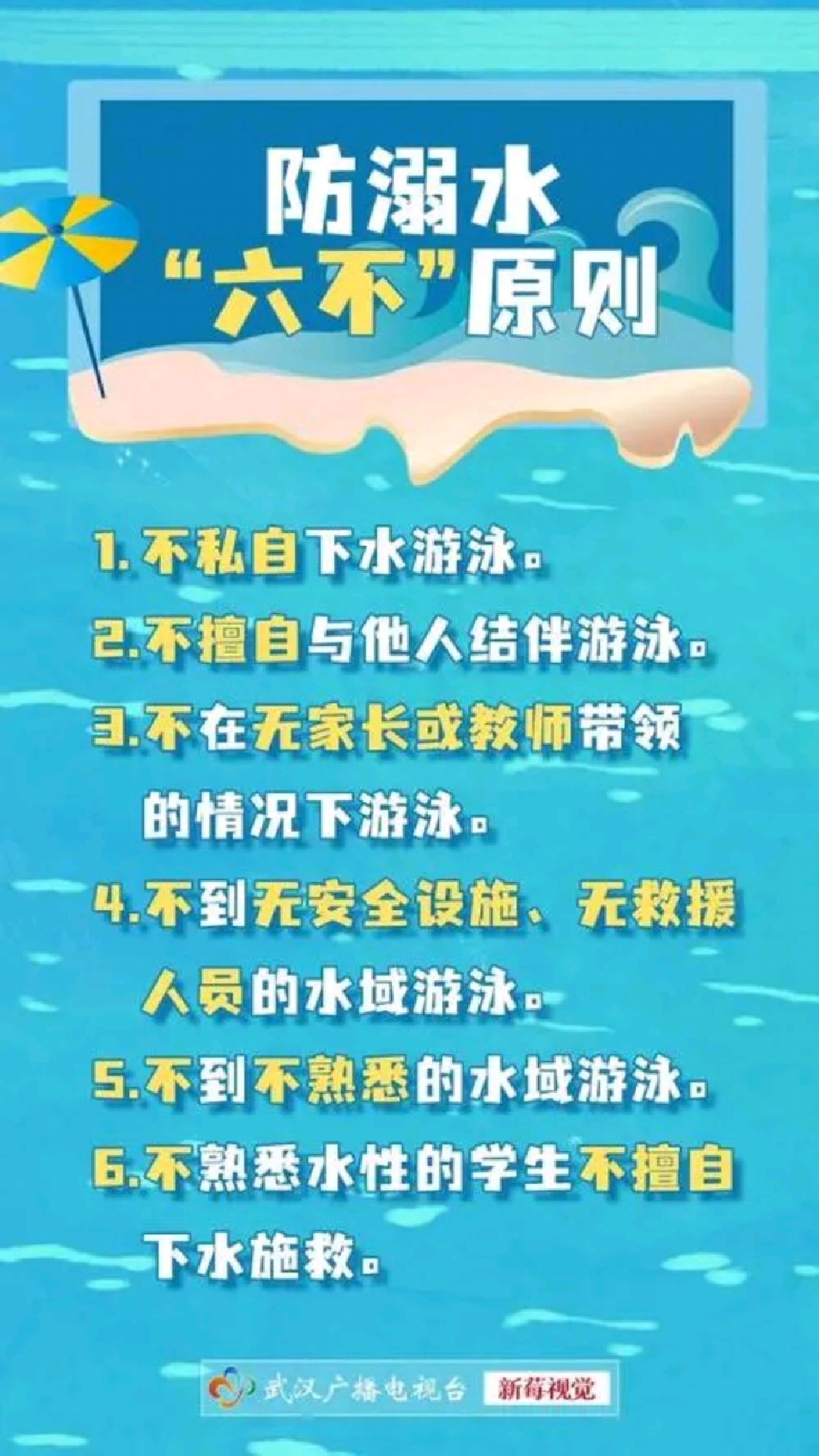 2022年6月5日防溺水六不准,每日提醒
