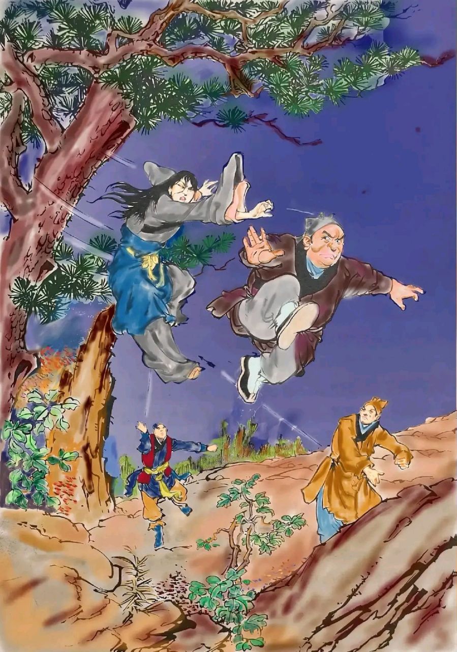 看过此图的大概快50了,江南七怪恶斗梅超风!