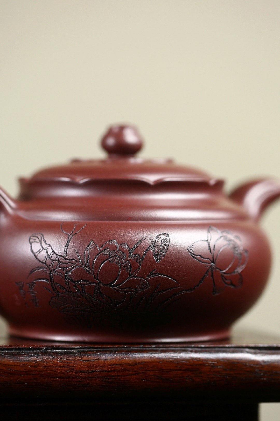 宜兴紫砂壶杨红伟全手工莲花原矿老紫泥350cc