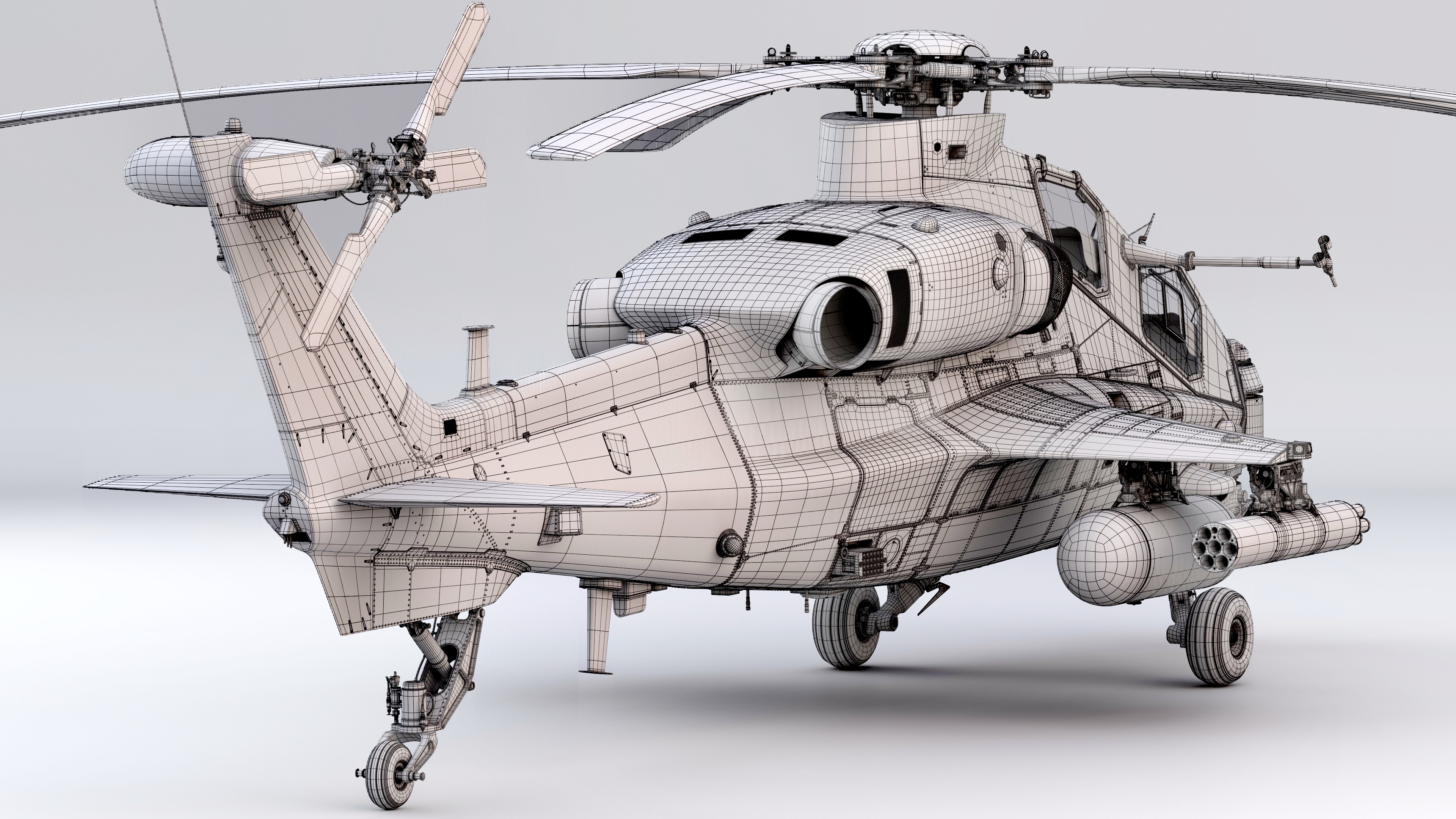 建模欣赏:直-10 中型武装直升机