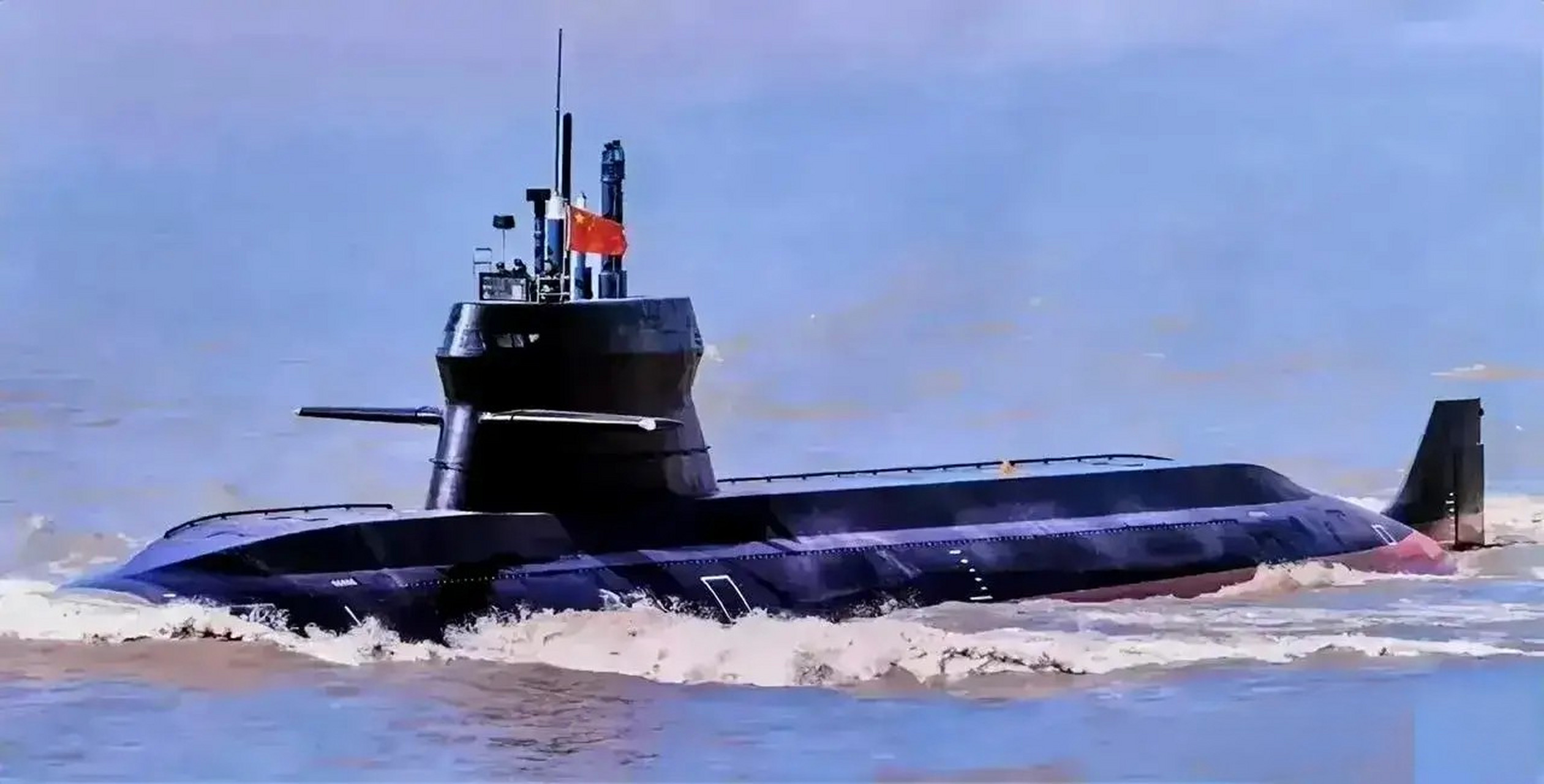 中国发布最新款常规潜艇,039c型指挥塔设计颠覆传统,外形科幻,引领