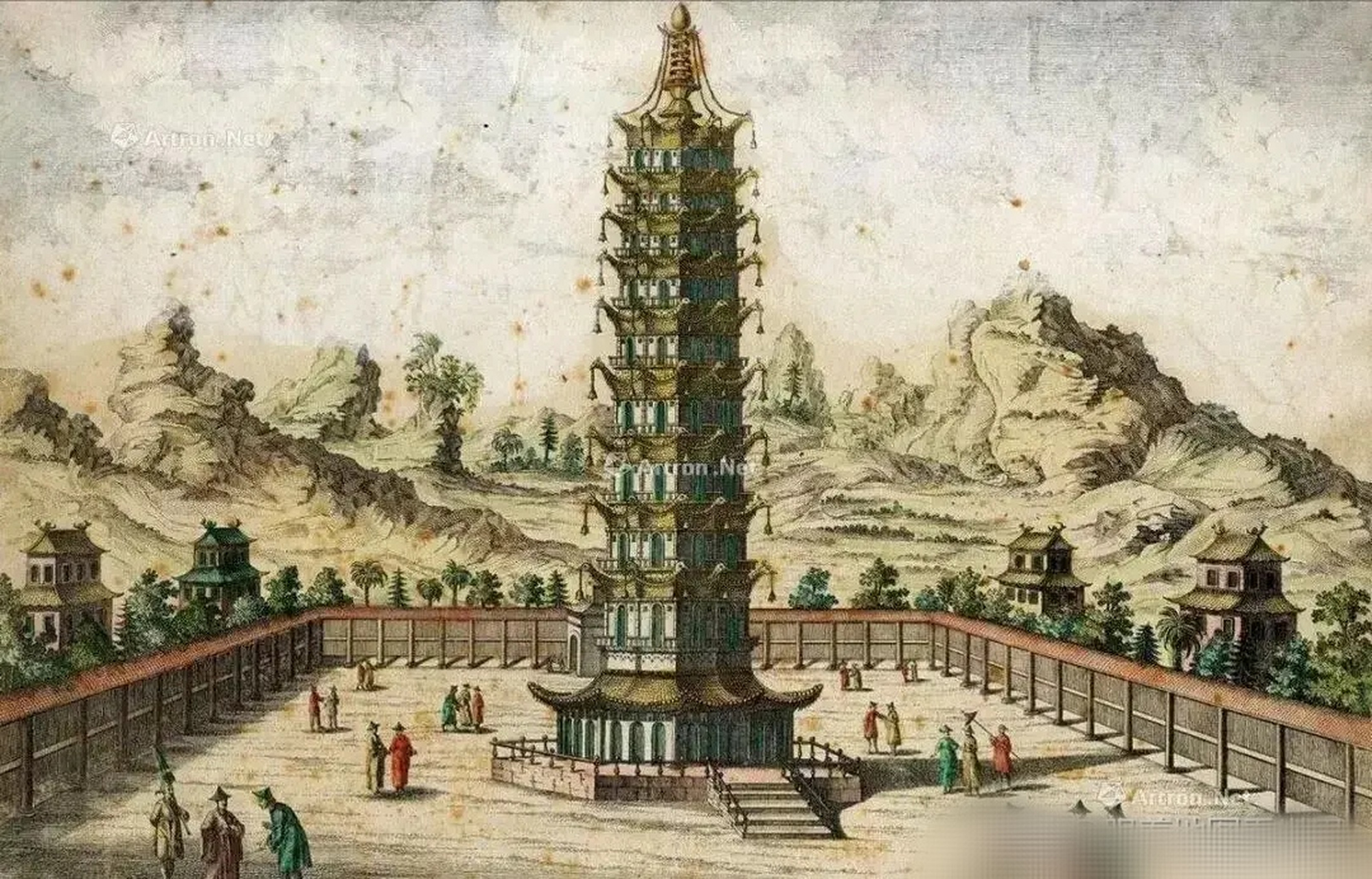 "德国油纸包"故事的历史原型:南京大报恩寺琉璃塔,该塔建造于永乐十年