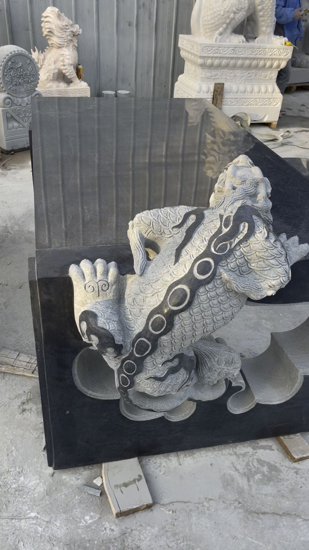 吸水兽茶几,石雕茶桌,吸水兽茶几大理石制作庭院摆放