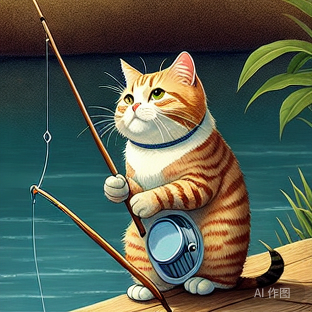 小猫钓鱼微信头像图片