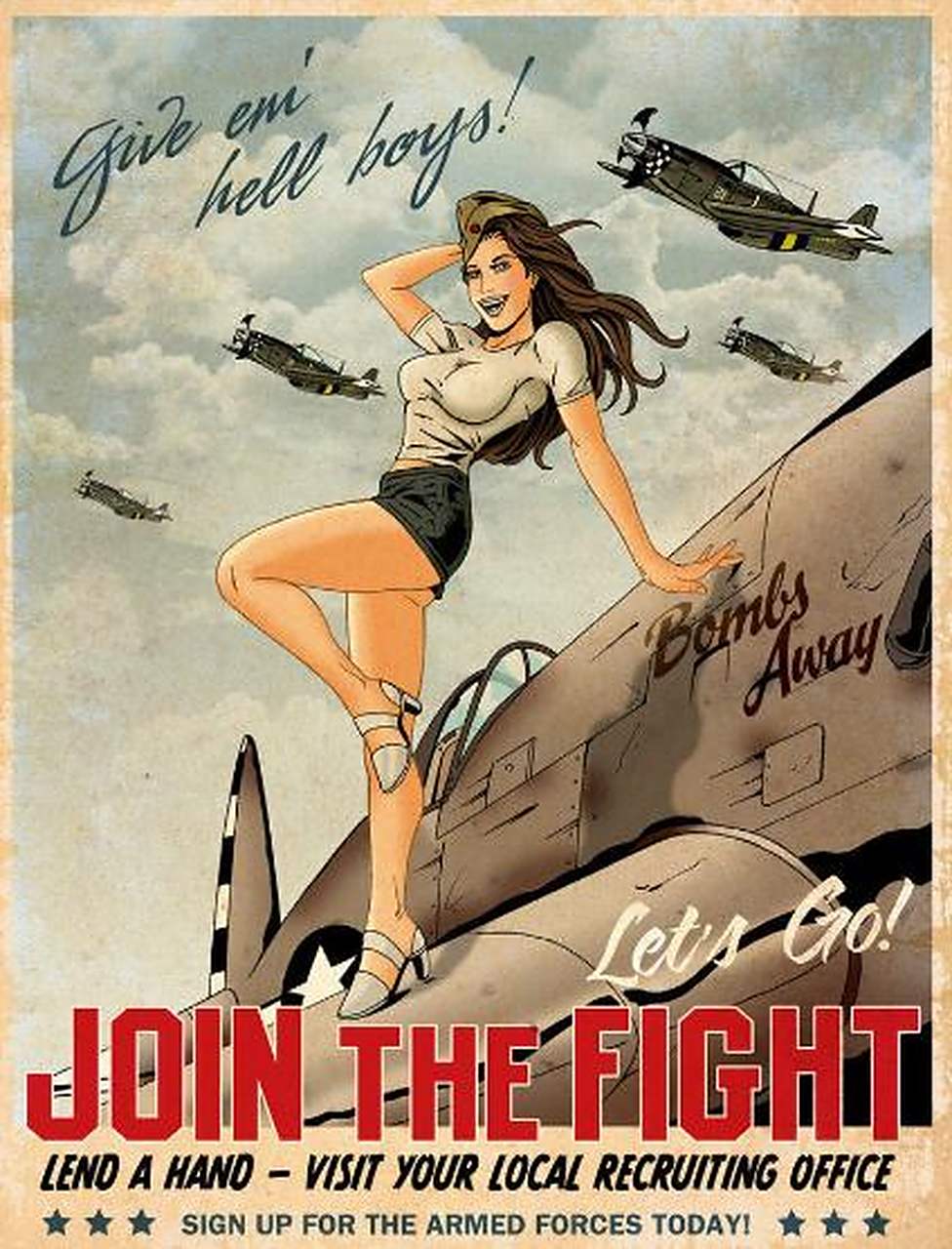 这些真的是美军二战时的征兵广告吗?  这画风怎么那么黄啊?
