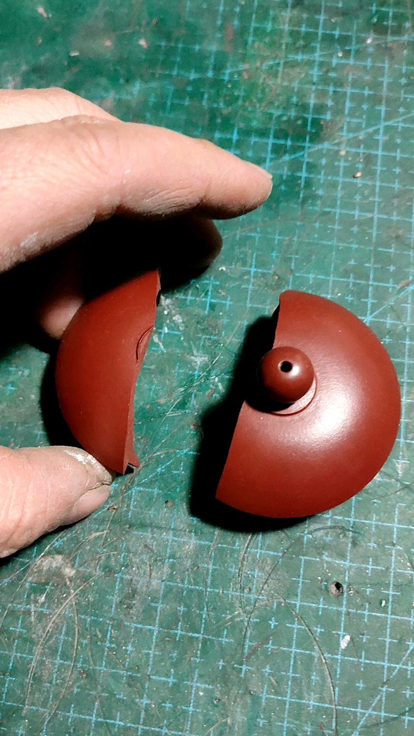 锔瓷手艺修复紫砂壶壶盖案例分享