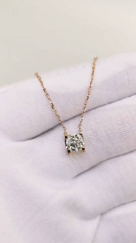 1克拉牛头钻石项链 1克拉南非天然真钻#项链#高端轻奢饰品#同城-度小