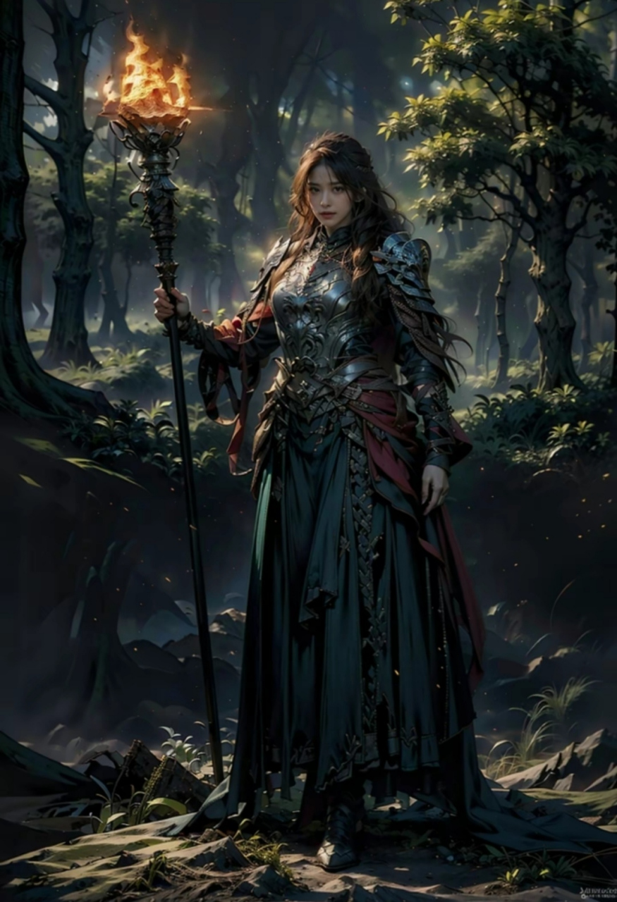 森林中的德鲁伊,德鲁伊在古代神话中指森林女神.