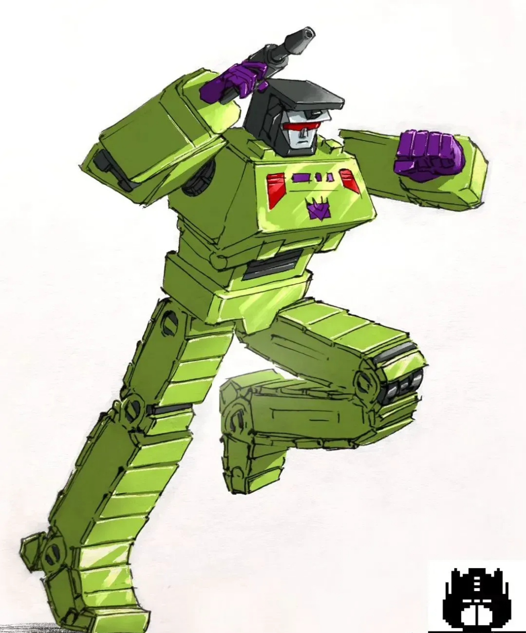 一组造型复古的变形金刚挖地虎与大力神插画欣赏,by artist stan.