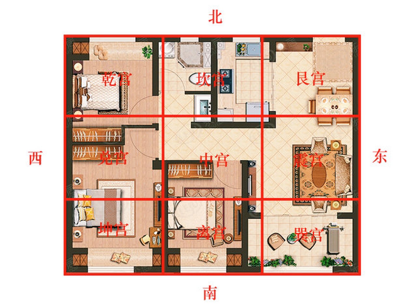 不缺角户型图图片