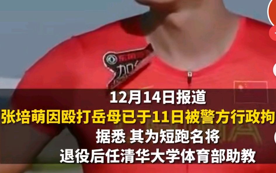 短跑名将张培萌打岳母被拘5日,清华都处分了,夫妻互相指责