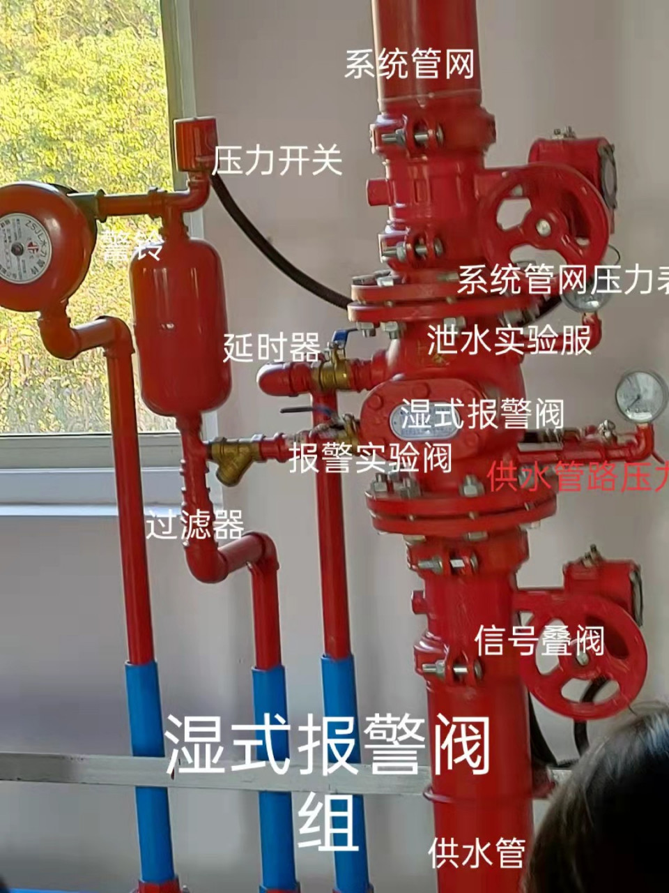 考点一  湿式报警阀组调试: 从试水装置处放水,当湿式报警阀进水