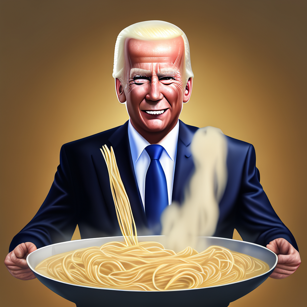 百度ai画了几张拜登的想象图,分别是拜登打牌,拜登养鸡,拜登煮面.