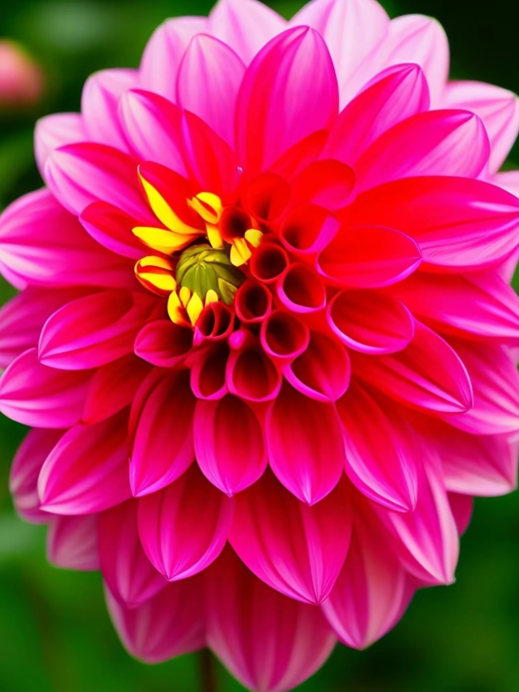 五颜六色的大丽花,五彩斑斓,花朵大而优美,百看不厌